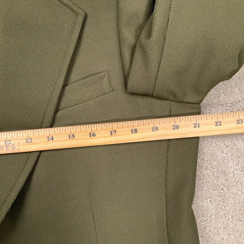 Palm Beach Suit Mens 42R Olive Green 2pc Gold Button 70s Leisure USA Officewear